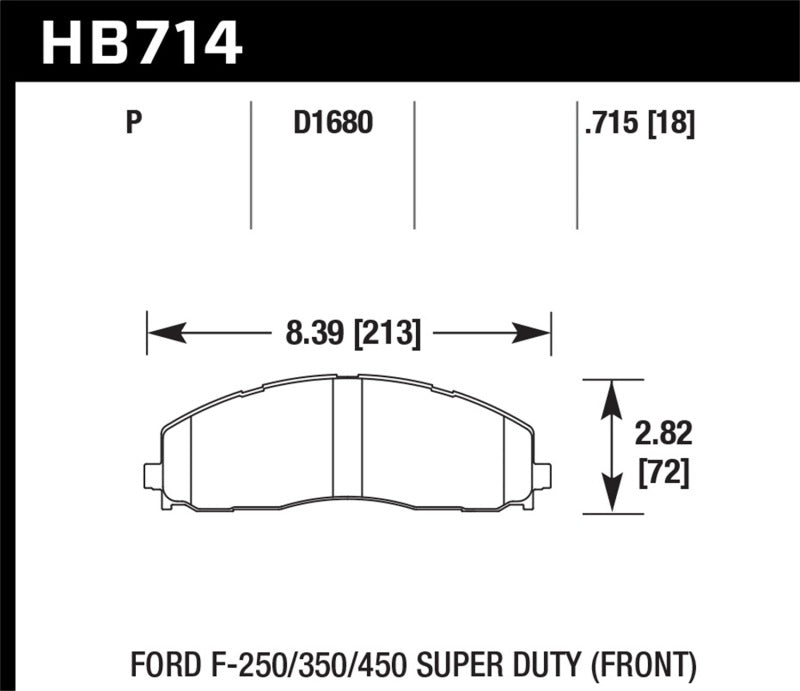 Hawk Performance HB714Y.715 LTS Light Truck and SUV Street Brake Pads