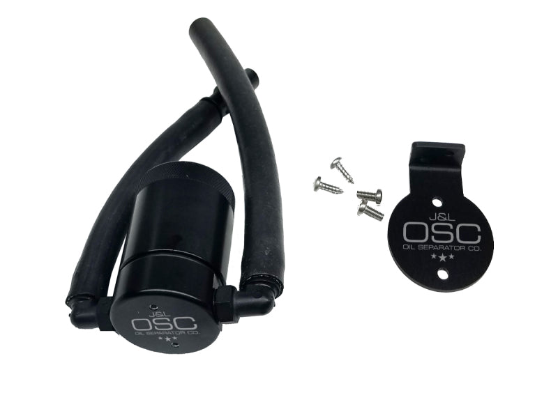 J&L 99-04 Ford Lightning Driver Side Oil Separator 3.0 - Black Anodized - #3027D-B