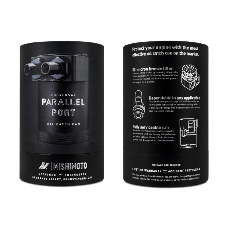 Mishimoto Parallel Port Universal Baffled Oil Catch Can - #MMBCC-PPTWO