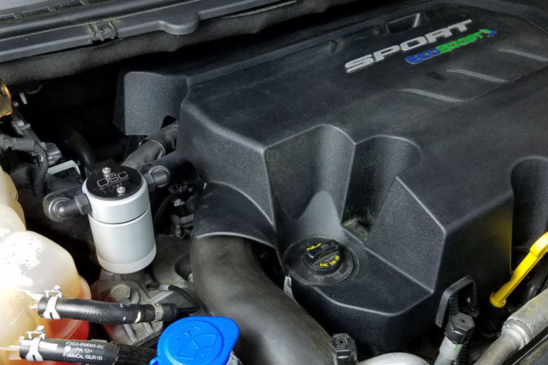 J&L 2015-2024 Ford Edge Sport/ST Passenger Side Oil Separator 3.0 - Clear Anodized - #3031P-C