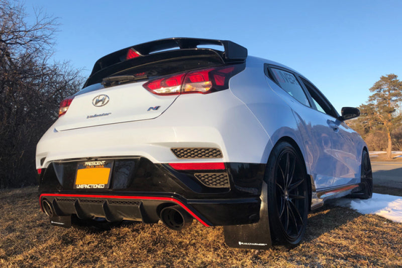 Rally Armor UR Mud Flaps - 2019-2022 Hyundai Veloster N - Black/Red Logo - #MF57-UR-BLK/RD