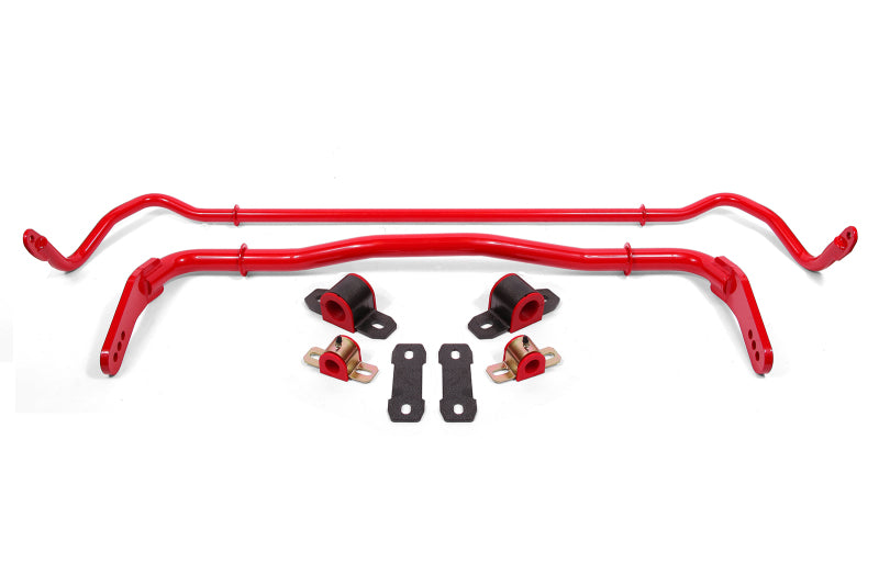BMR 2008-2023 Dodge Challenger Front/Rear Hollow 38mm/25mm Sway Bar Kit with Bushings - Red
