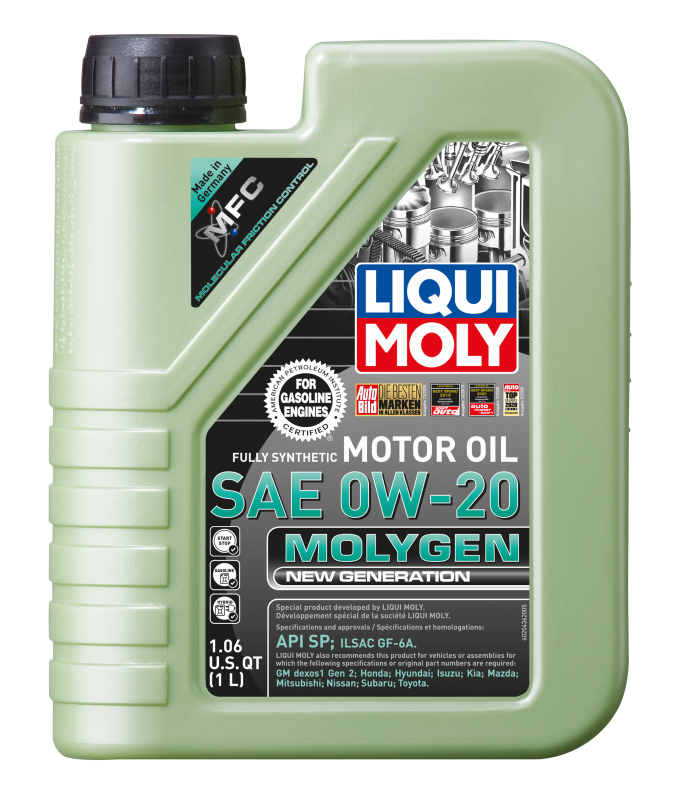 LIQUI MOLY 1L Molygen New Generation Motor Oil SAE 0W-20 (20436) - Pack of 6