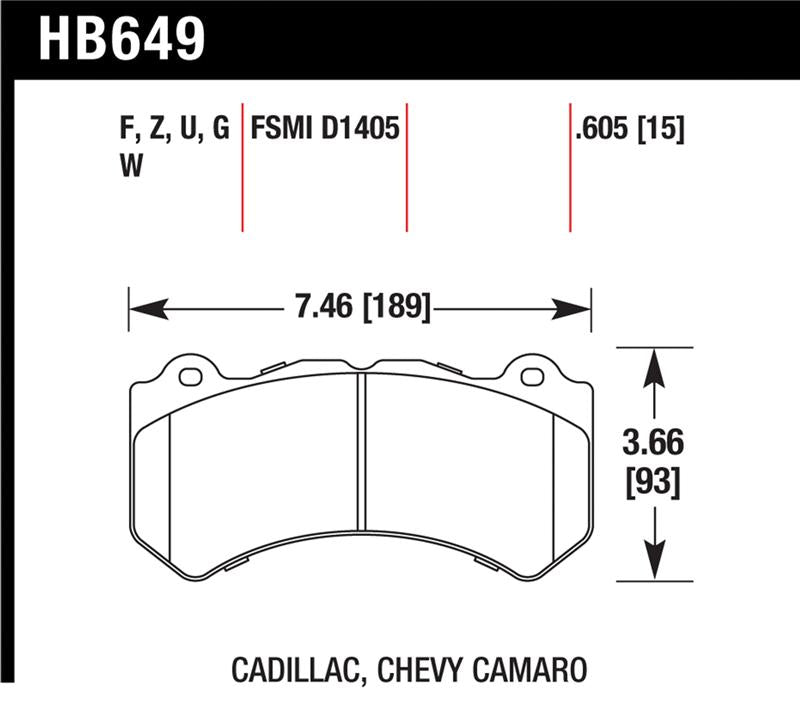 Hawk Performance HB649C.605 HPX Motorsport Brake Pads