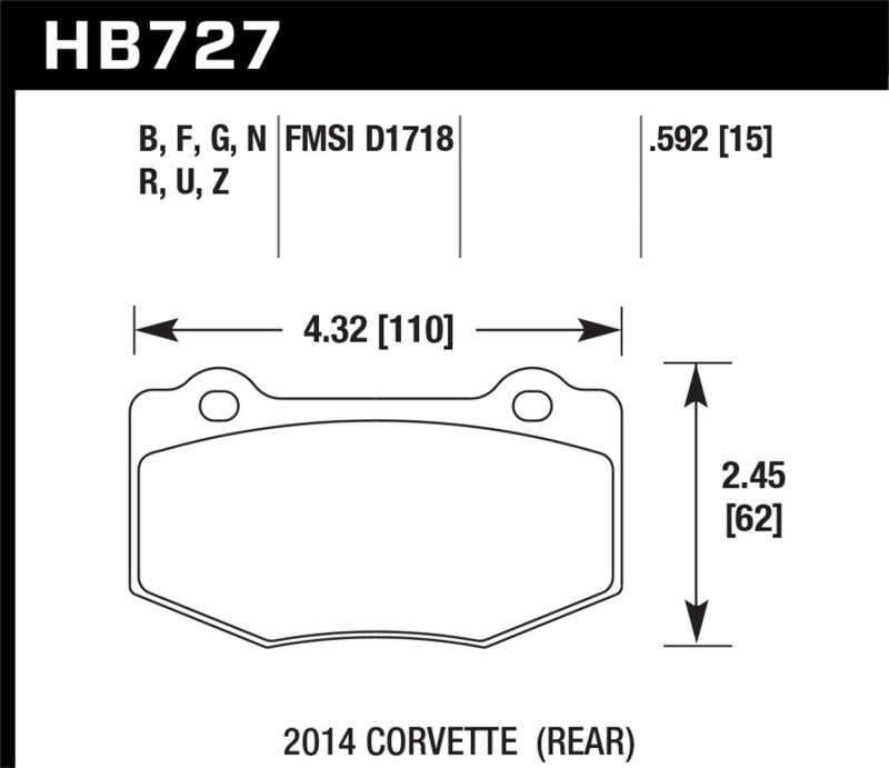 Hawk Performance HB727W.592 DTC-30 Motorsport Brake Pads