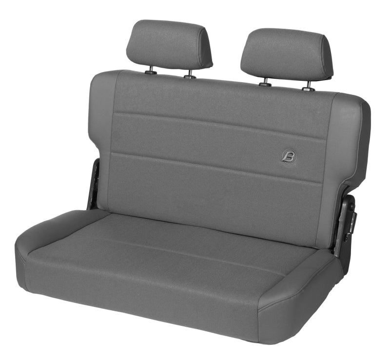 Bestop N-Tumble Seat - 55-83 Jeep Cj5 Rear Trailmax II Fold (Center Fabric Insert Charcoal/Gray)