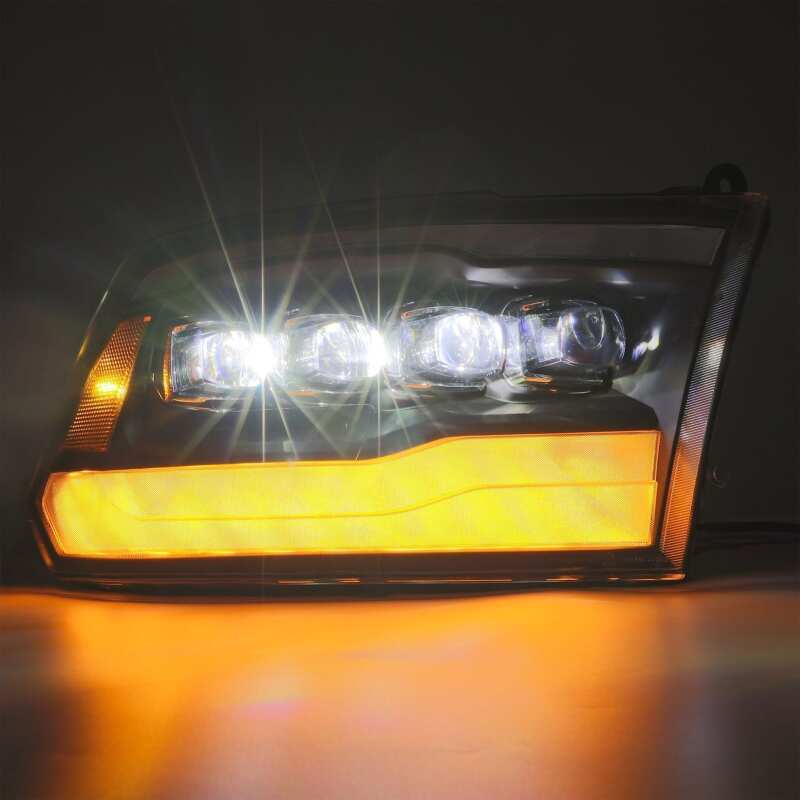 AlphaRex 880590 09-18 Dodge Ram 1500 HD NOVA LED Projector Headlights Plank Style Design Gloss Black with DRL