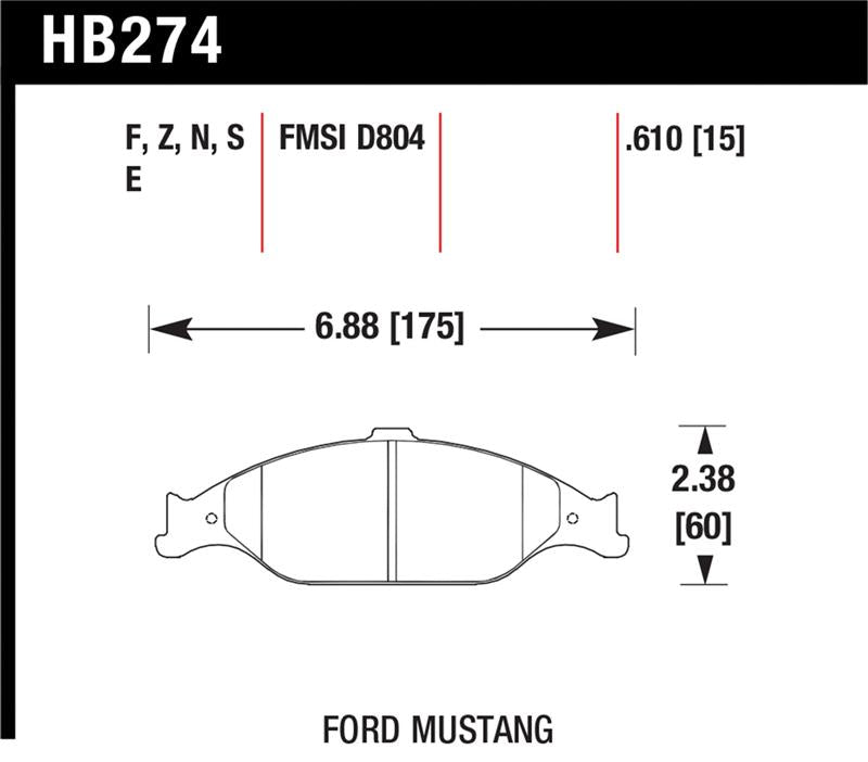 Hawk Performance HB274Z.610 Performance Ceramic Street Brake Pads