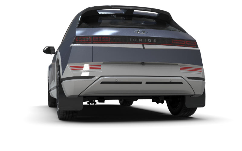 Rally Armor UR Mud Flaps - 2022-2024 Hyundai Ioniq 5 - Black/Silver Logo - #MF87-UR-BLK-SIL