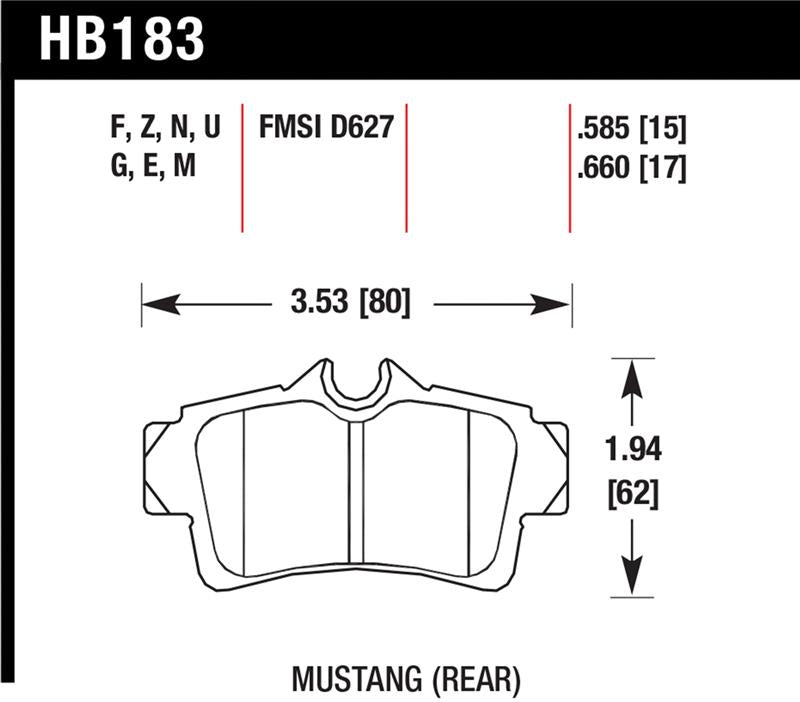 Hawk Performance HB183Z.660 Performance Ceramic Street Brake Pads
