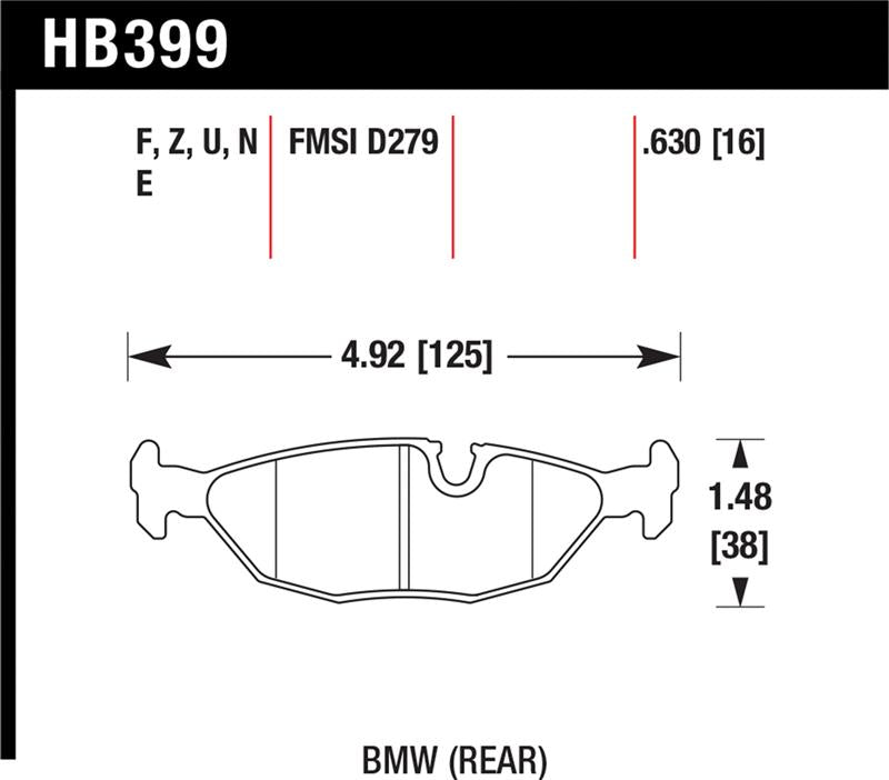 Hawk Performance HB399U.630 DTC-70 Motorsport Brake Pads