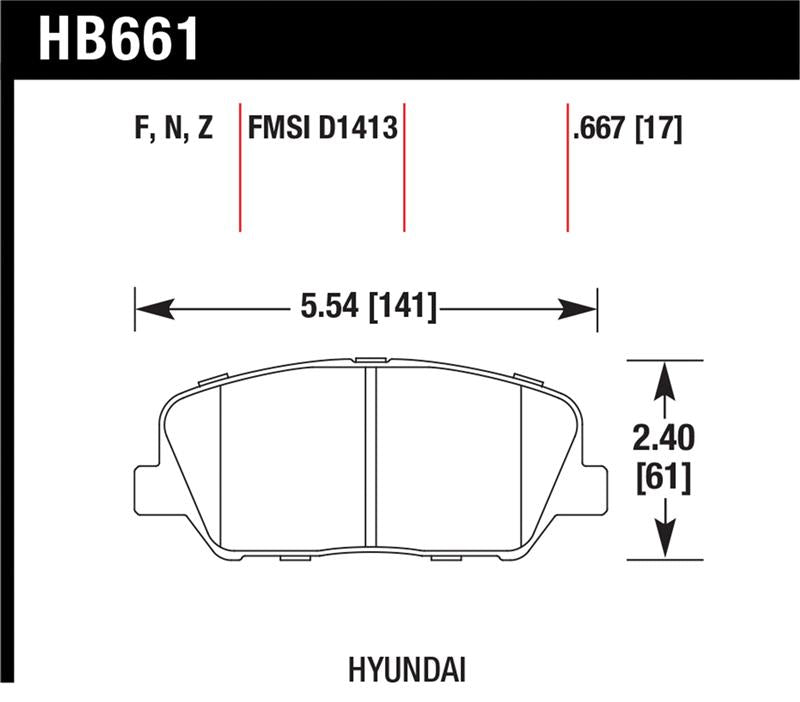 Hawk Performance HB661N.667 HP Plus Crossover Street/Motorsport Brake Pads
