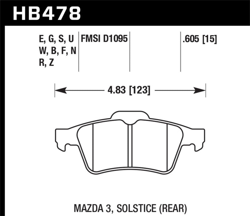 Hawk Performance HB478W.605 DTC-30 Motorsport Brake Pads