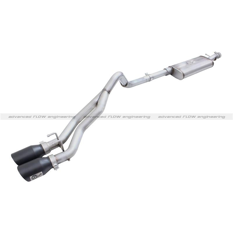 aFe Rebel Exhausts 3in SS Cat-Back 15-16 Ford F-150 EcoBoost V6 2.7/3.5L V8 5.0L w/ Black Tips - #49-43081-B