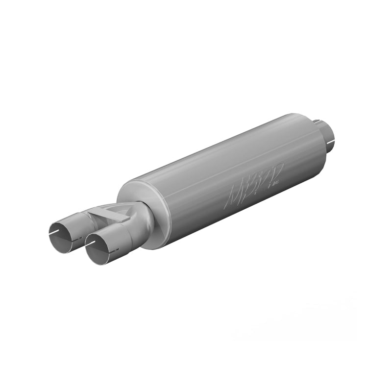 MBRP GP190810 Universal Muffler 3in Inlet/Dual 2.5in Outlet 30in Length T409 SS Mild Tone (NO DROPSHIP) - #GP190810