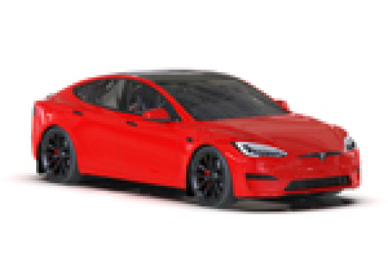 Rally Armor Mud Flaps - 2021-2026 Tesla S - RAL UR Blk Flap/Met. Blk Logo - #MF101-UR-BLK-MBK