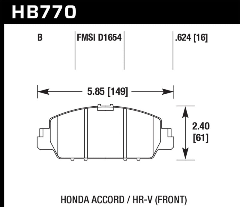 Hawk Performance HB770B.624 HPS 5.0 Street Brake Pads