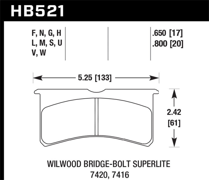 Hawk Performance HB521D.800 ER-1 Motorsport Brake Pads