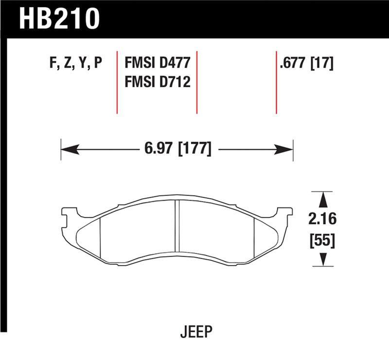 Hawk Performance HB210Y.677 LTS Light Truck and SUV Street Brake Pads