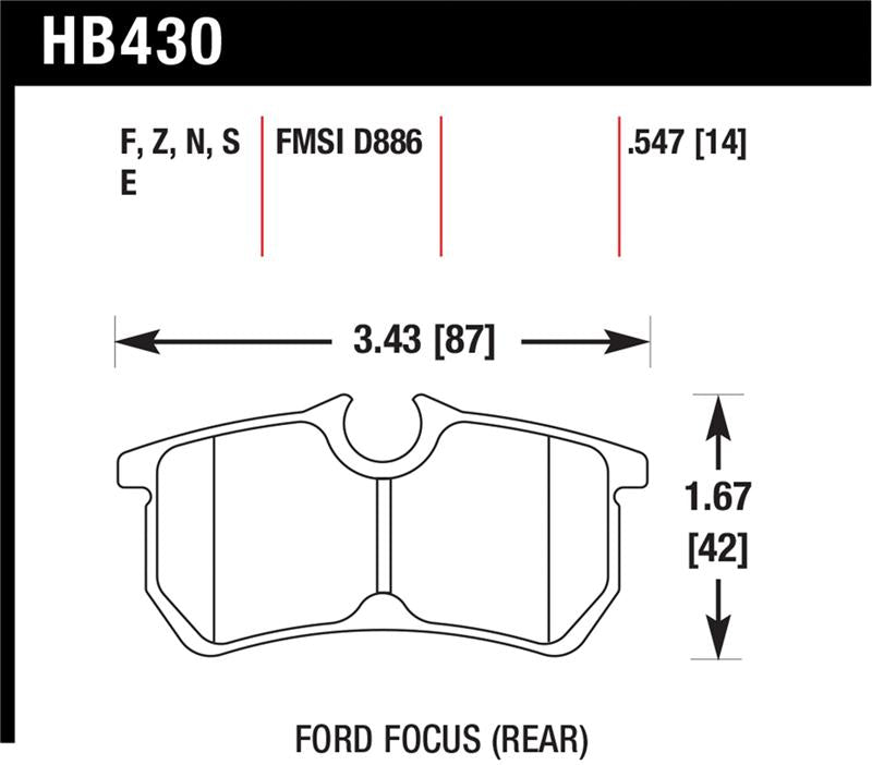 Hawk Performance HB430N.547 HP Plus Crossover Street/Motorsport Brake Pads