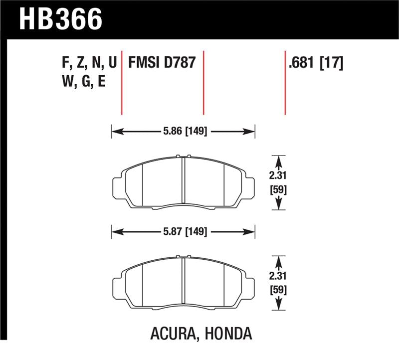 Hawk Performance HB366B.681 HPS 5.0 Street Brake Pads