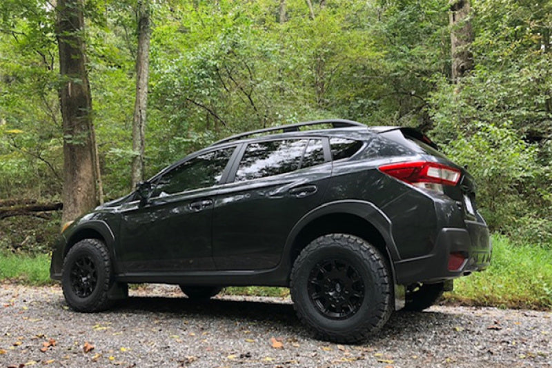 Rally Armor UR Mud Flaps - 2018-2023 Subaru Crosstrek - Black/Yellow Logo - #MF46-LTUR-BLK/PYP