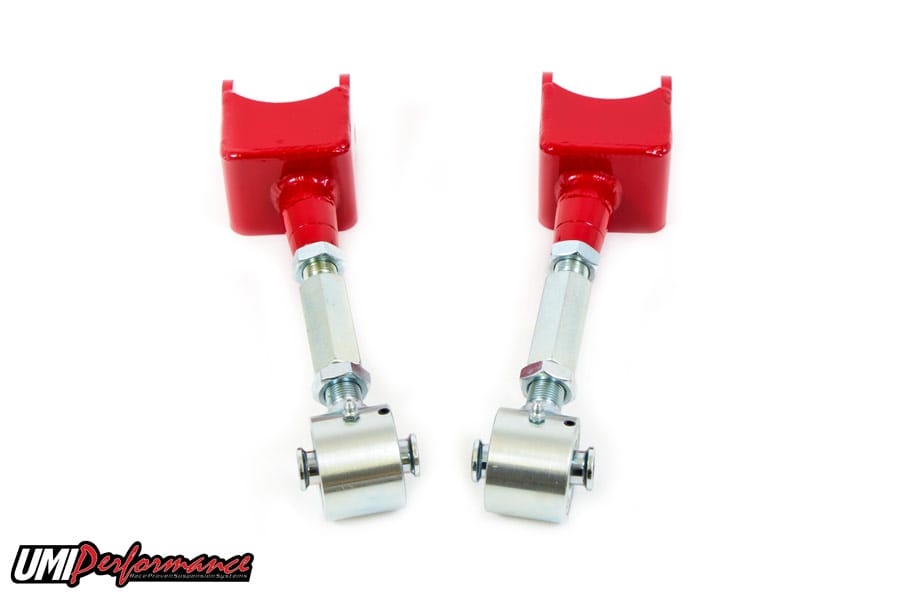 UMI Performance 3039-R 12-Bolt Swap Adjustable Upper Arms Roto-Joints Red