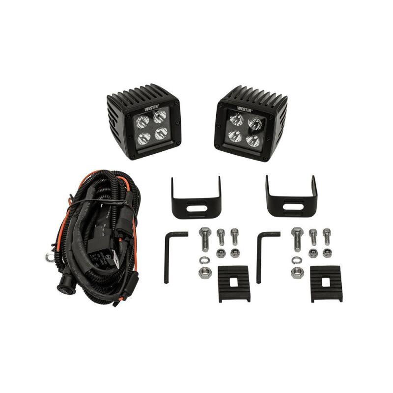 Westin 09-12205B-PR HyperQ LED Auxiliary Lights 3in x 3in cube 20w Flood Black