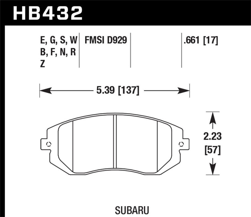 Hawk Performance HB432D.661 ER-1 Motorsport Brake Pads