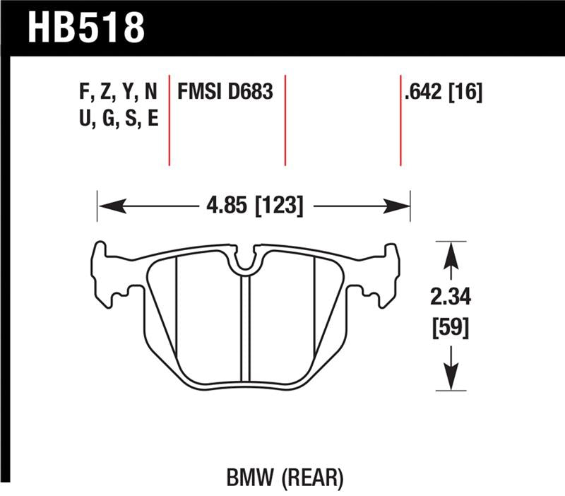 Hawk Performance HB518C.642 HPX Motorsport Brake Pads