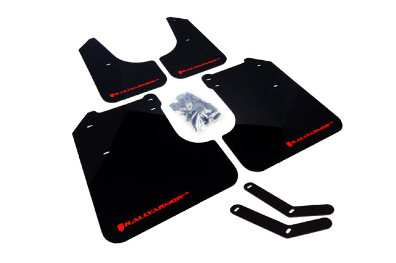 Rally Armor UR Mud Flaps - 2008-2011 Subaru Impreza - Black/Red Logo - #MF6-UR-BLK/RD