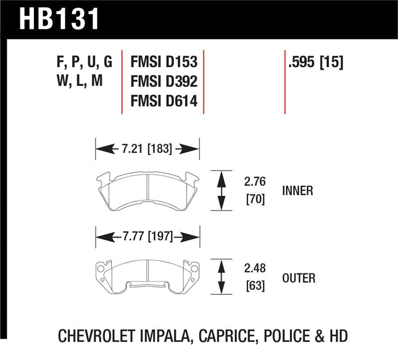 Hawk Performance HB131U.595 DTC-70 Motorsport Brake Pads