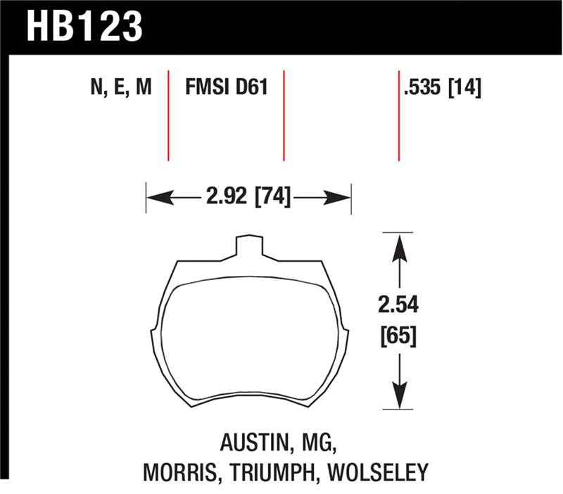 Hawk Performance HB123N.535 HP Plus Crossover Street/Motorsport Brake Pads
