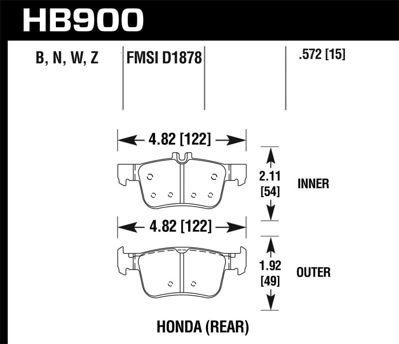 Hawk Performance HB900N.572 HP Plus Crossover Street/Motorsport Brake Pads