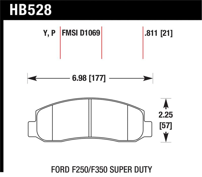 Hawk Performance HB528Y.811 LTS Light Truck and SUV Street Brake Pads