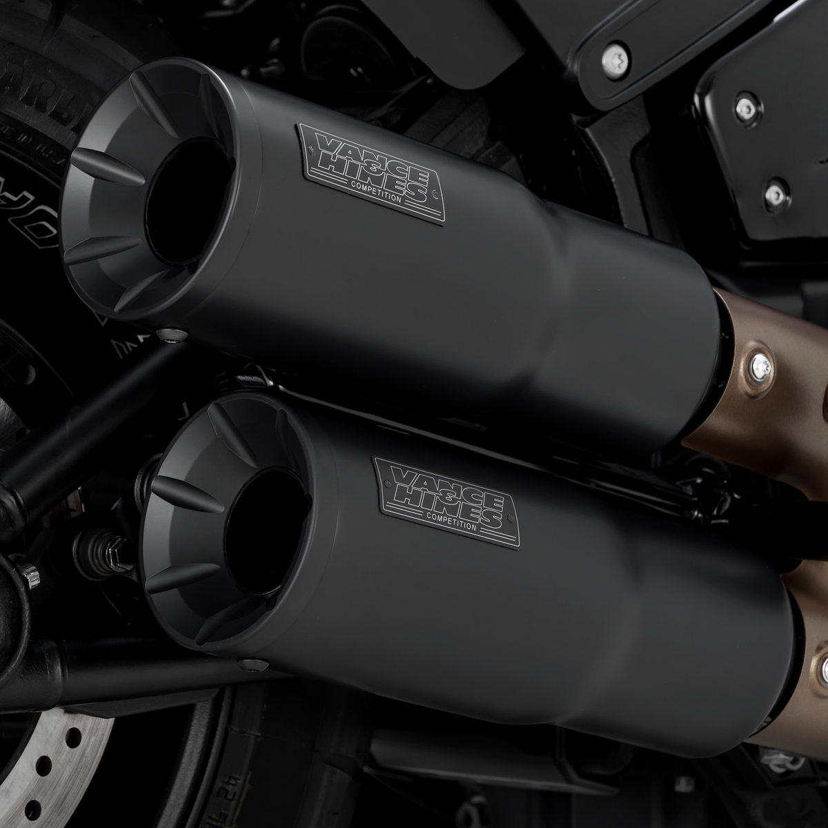 Vance & Hines 46547 Hi-Output Slip-Ons Black for 2018-2024 Harley-Davidson Softail