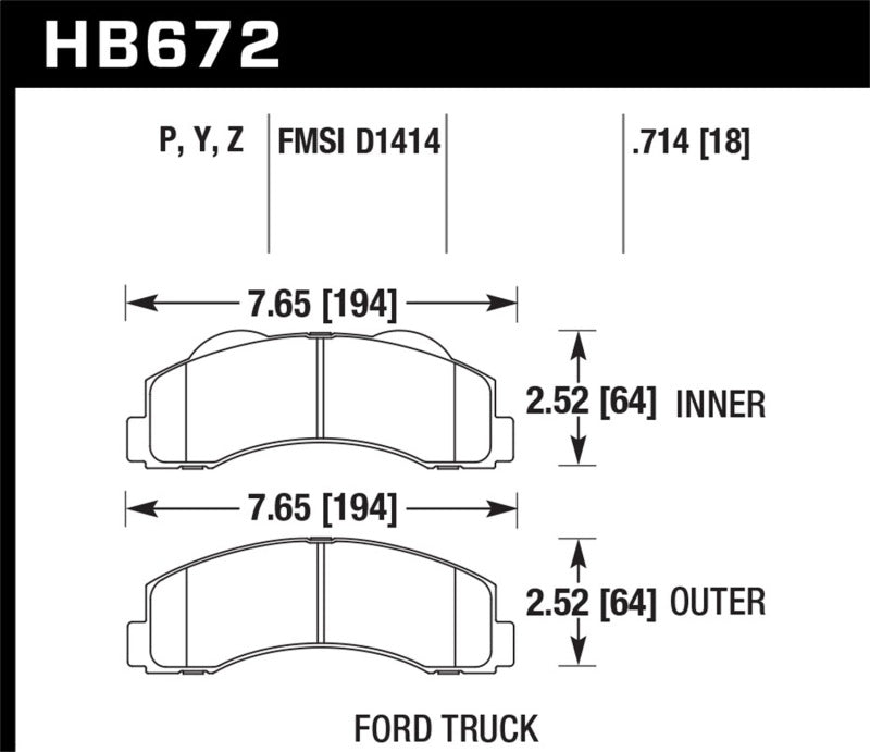 Hawk Performance HB672U.714 DTC-70 Motorsport Brake Pads