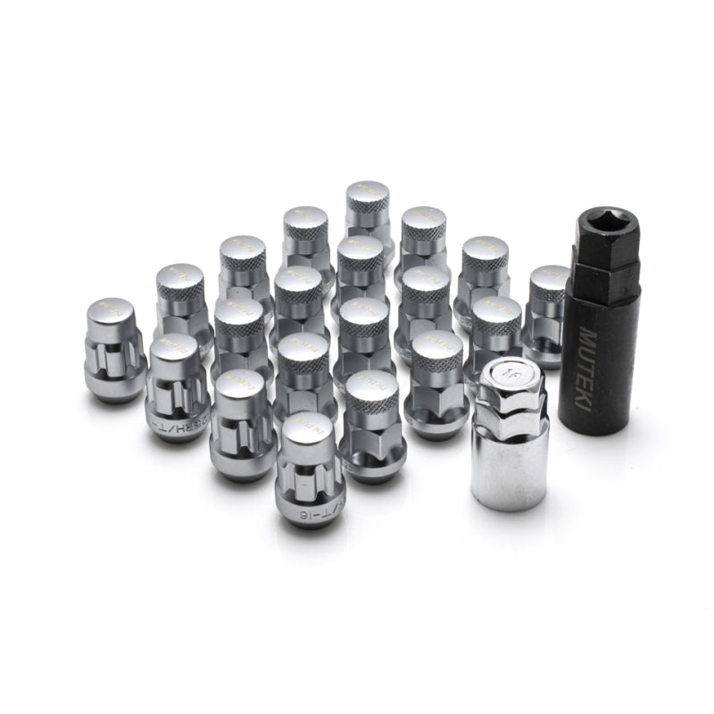 Wheel Mate 32925SSP Muteki SR35 Closed End Lug Nuts with Locks Satin Silver M12x1.25 35mm