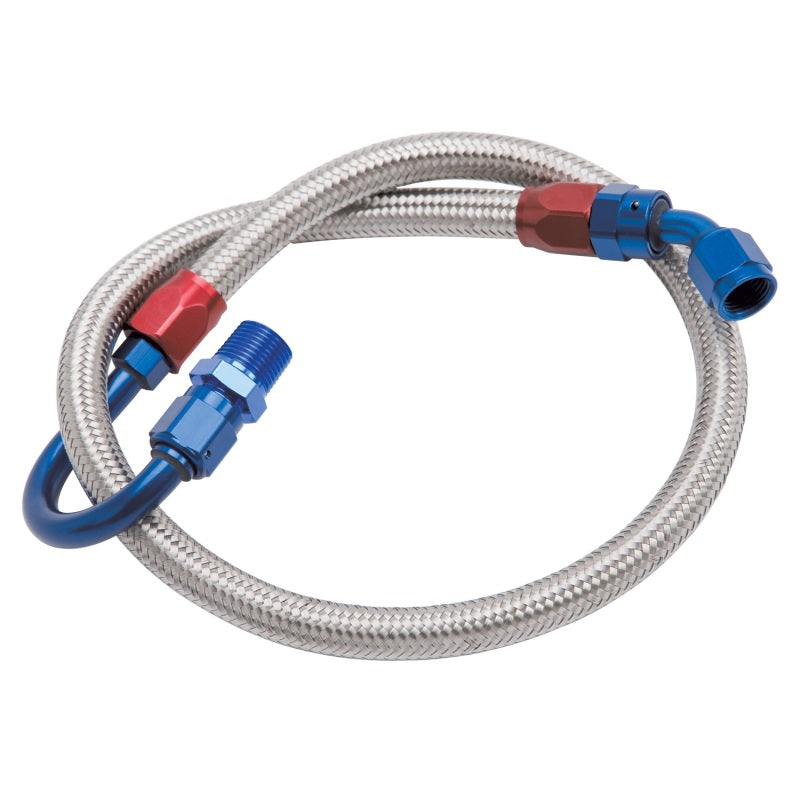 Edelbrock 8125 Fuel Line Braided Stainless for SBF ( Use with 8134 )