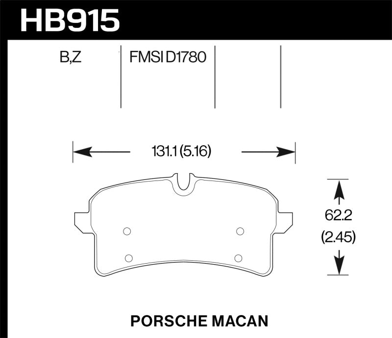 Hawk Performance HB915Z.664 Performance Ceramic Street Brake Pads