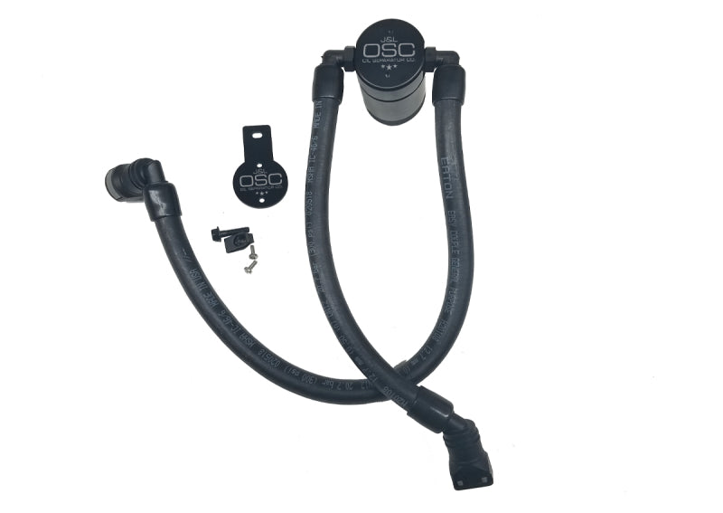 J&L 10-18 Ford Taurus SHO EcoBoost V6 Passenger Side Oil Separator 3.0 - Black Anodized - #3023P-B