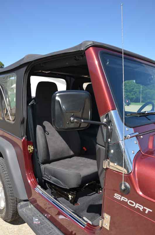 Kentrol 50443 Side Mirrors Pair for 1976-2026 Jeep CJ Wrangler YJ TJ LJ JK JL Gladiator - Powdercoat Black