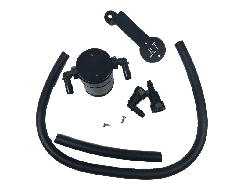 J&L 05-10 Ford Mustang GT/Bullitt/Saleen Passenger Side Oil Separator 3.0 - Black Anodized - #3013P-B
