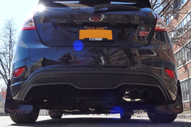 Rally Armor UR Mud Flaps - 2014-2019 Ford Fiesta - Black/Red Logo - #MF29-UR-BLK/RD