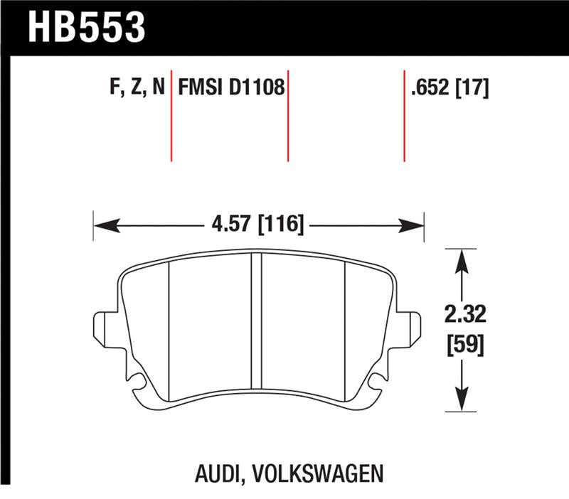 Hawk Performance HB553F.652 HPS Performance Street Brake Pads