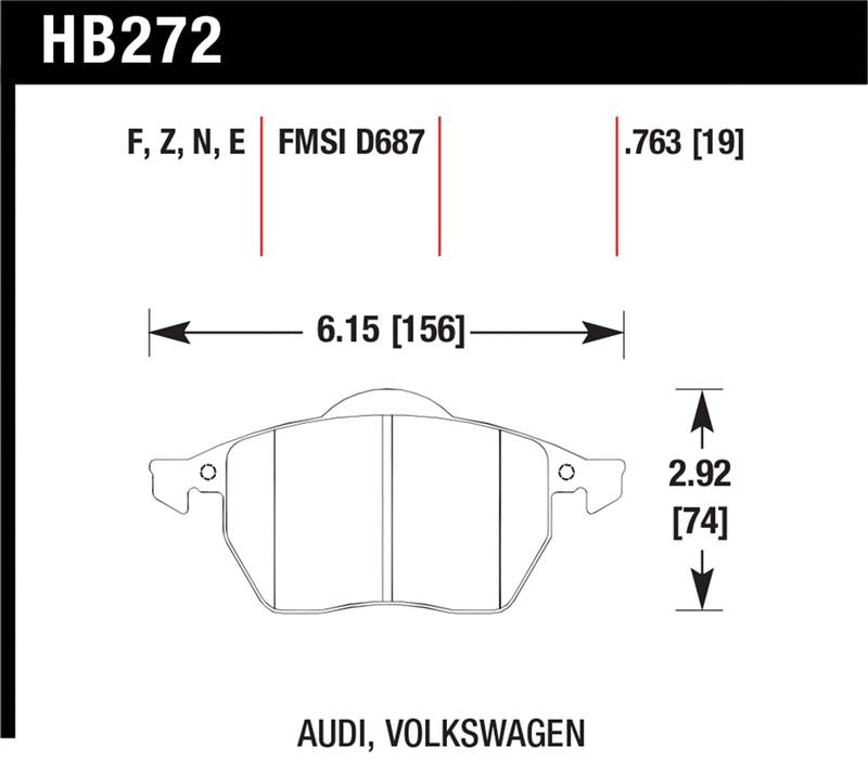 Hawk Performance HB272N.763 HP Plus Crossover Street/Motorsport Brake Pads
