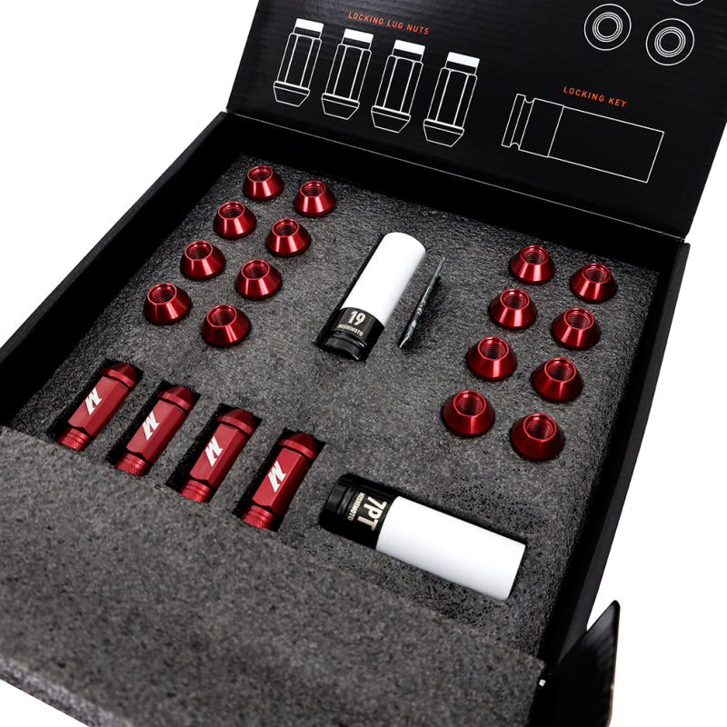 Mishimoto Aluminum Locking Lug Nuts M12x1.5 20pc Set Red - #MMLG-15-20LRD