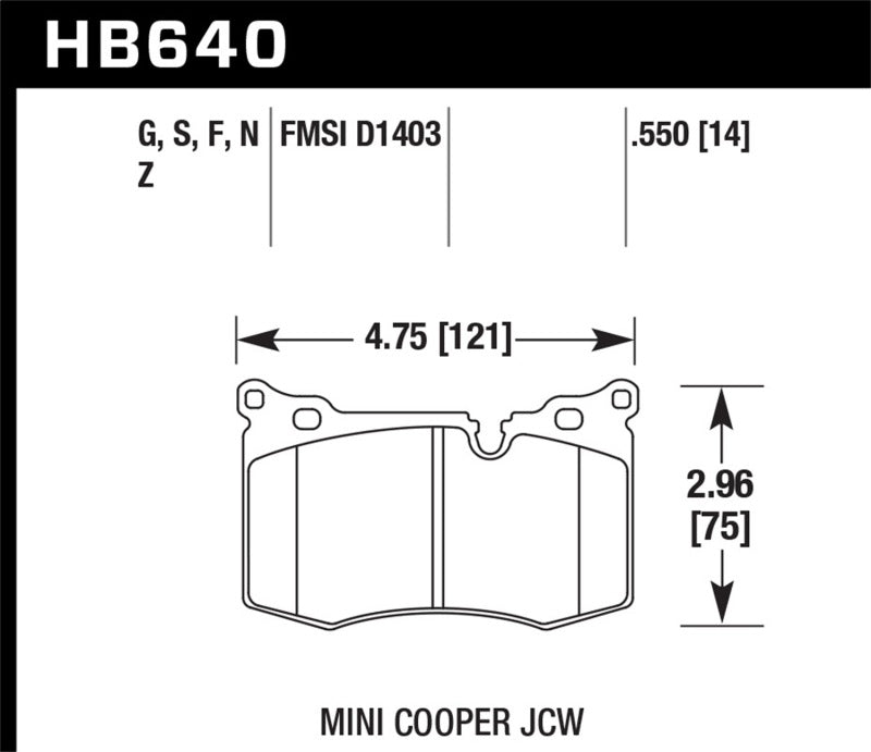Hawk Performance HB640B.550 HPS 5.0 Street Brake Pads