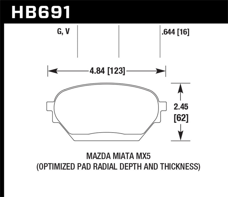Hawk Performance HB691G.644 DTC-60 Motorsport Brake Pads