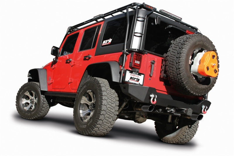 Borla 11834BC 12-16 Jeep Wrangler 3.6AT/MT 4WD 2+4DR S/ SQ /RL/AC SR 2.5in, 2in Tip 3.5 sqx8 Black Chrome - #11834BC